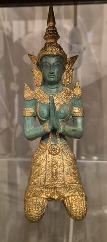 Statuette divinité bronze doré – style thaïlandais khmer – déco ethnique