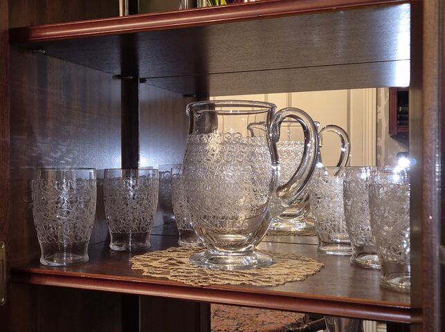 Service cristal Baccarat – modèle Rohan (anc. Gouvieux) – 6 verres + 1 pichet – Art Déco
