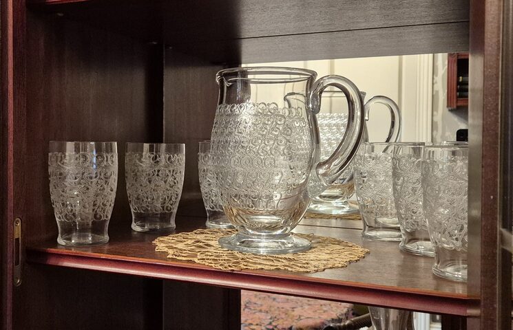 Service cristal Baccarat – modèle Rohan (anc. Gouvieux) – 6 verres + 1 pichet – Art Déco
