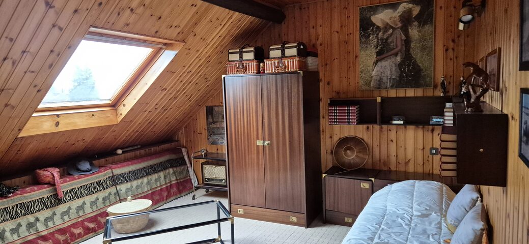 Vide-grenier – ensemble chambre acajou, chaise pliante nordique, déco safari, tapis – prix selon articles