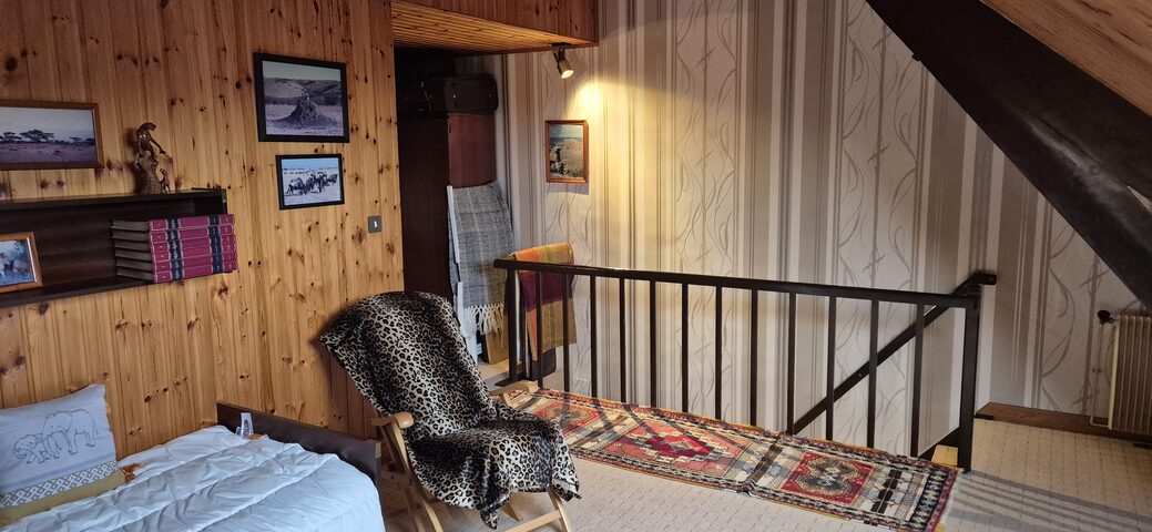 Vide-grenier – ensemble chambre acajou, chaise pliante nordique, déco safari, tapis – prix selon articles