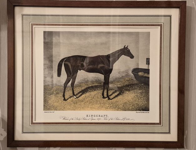 Paire de gravures hippiques anglaises encadrées – Derby d'Epsom XIXe